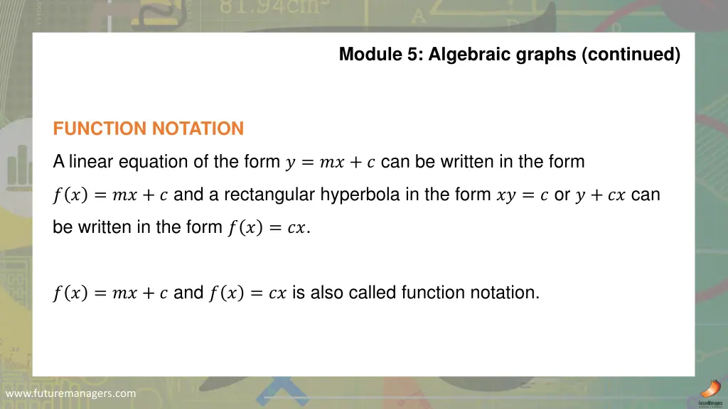 module 5 algebraic graphs continued
