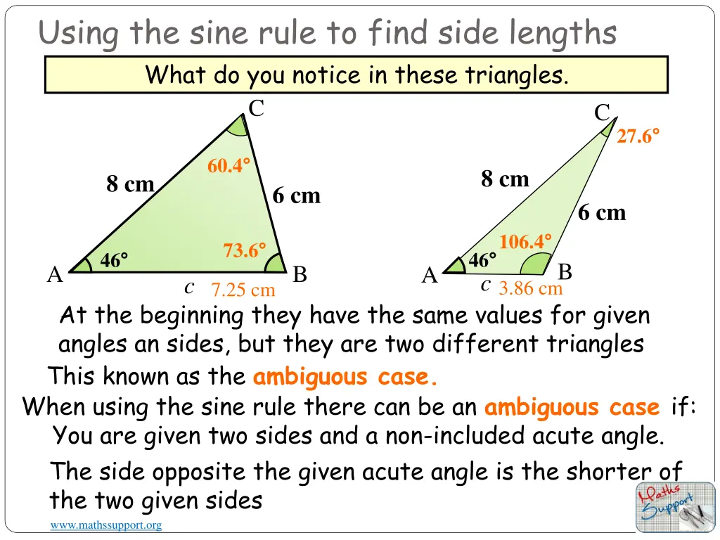 using the sine rule to find side lengths 2