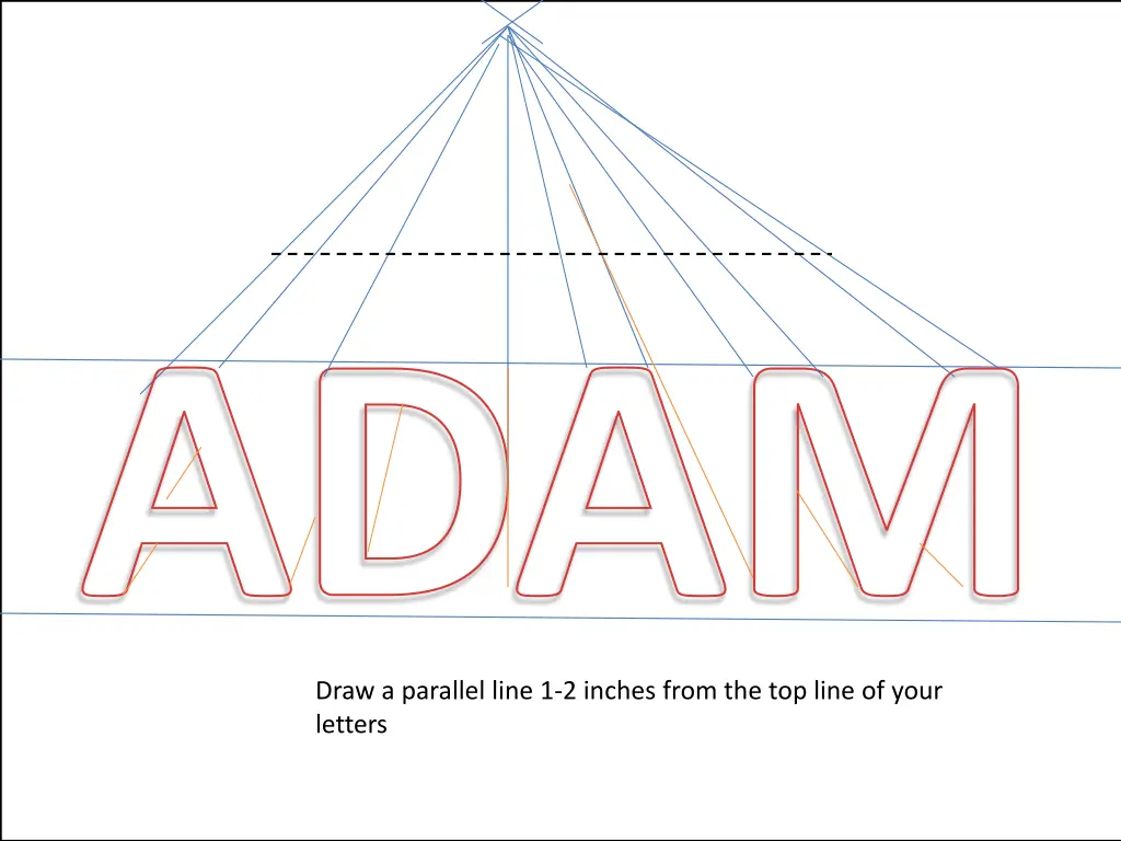 draw a parallel line 1 2 inches from the top line