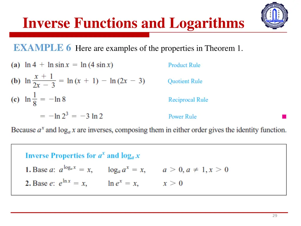 inverse functions and logarithms 4
