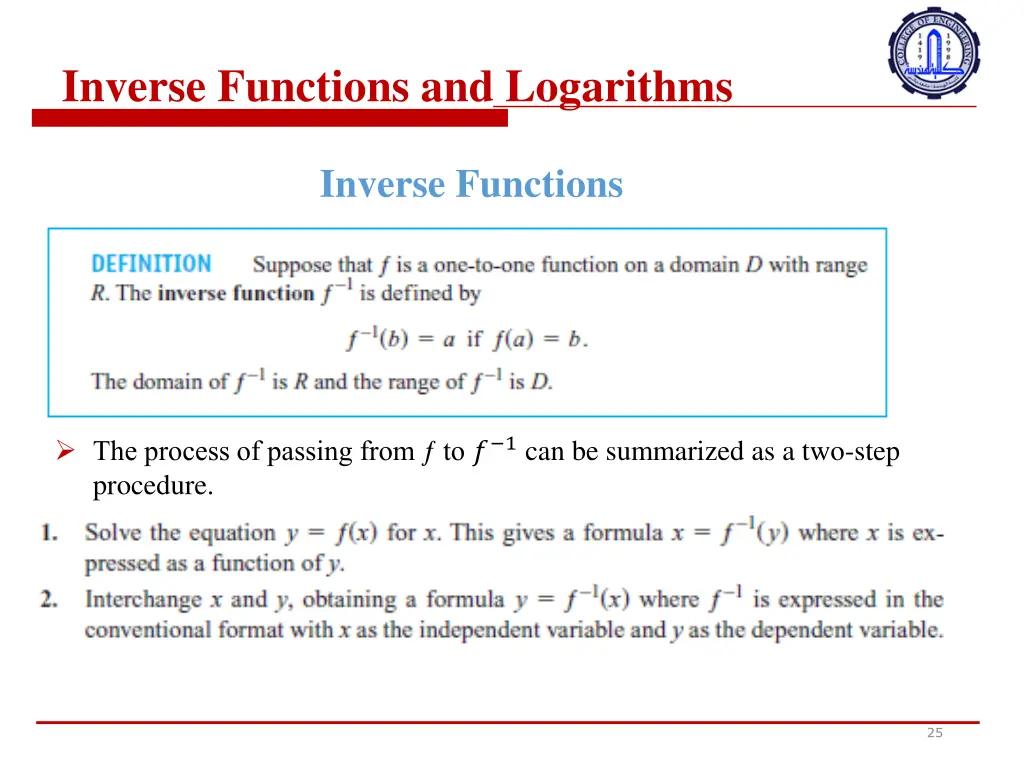 inverse functions and logarithms