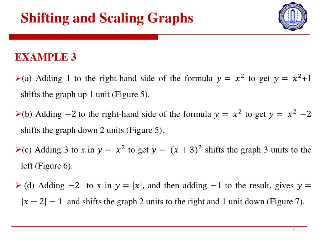 shifting and scaling graphs 1