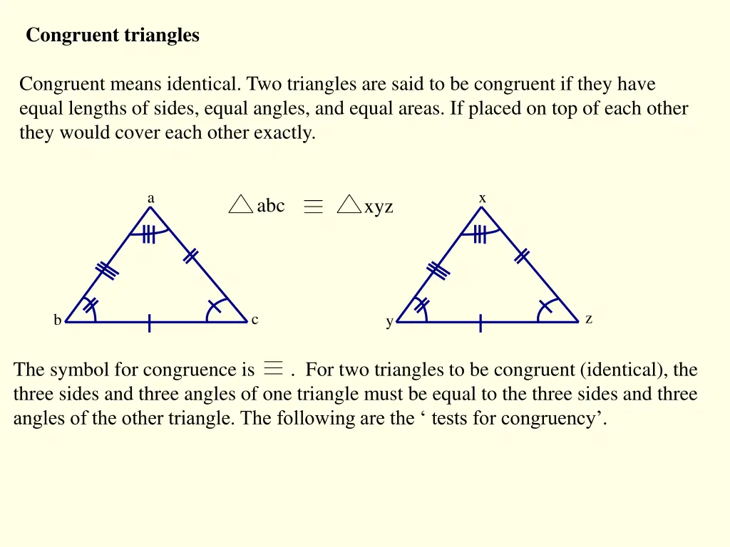 congruent triangles
