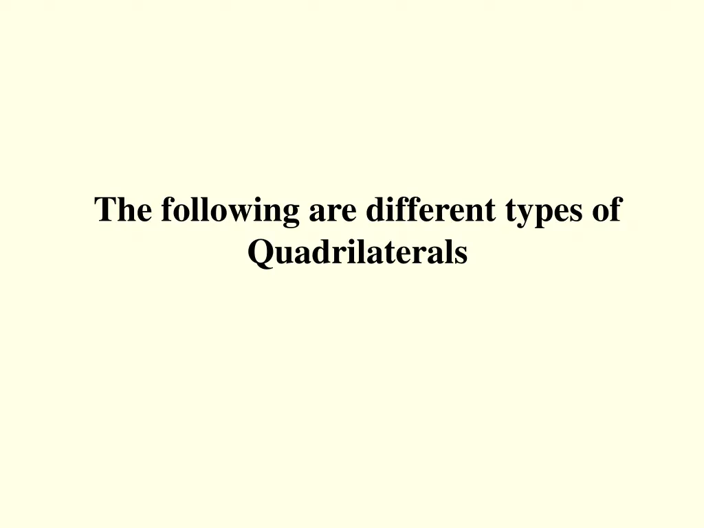 the following are different types