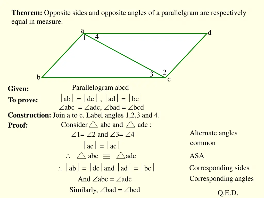 theorem opposite sides and opposite angles
