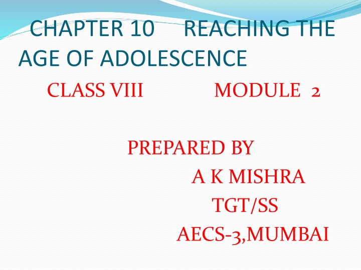 chapter 10 reaching the age of adolescence class