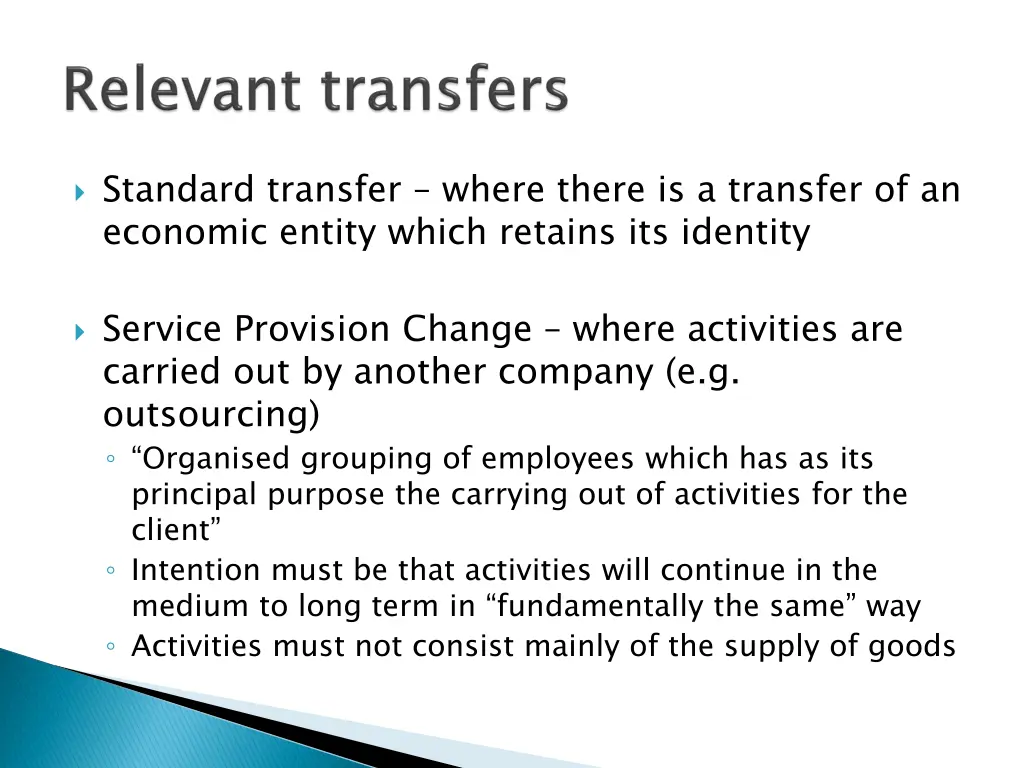 standard transfer where there is a transfer