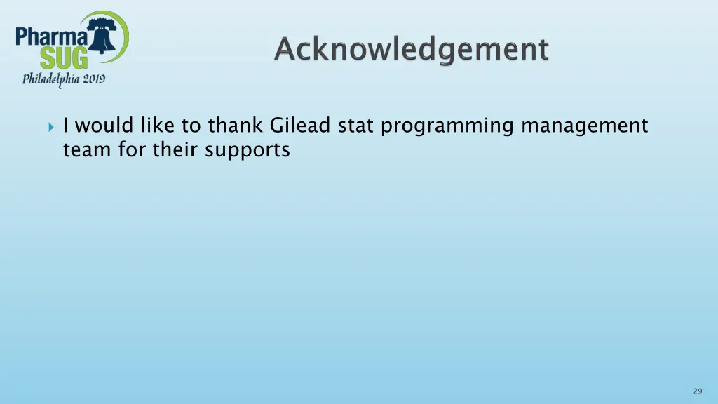 i would like to thank gilead stat programming