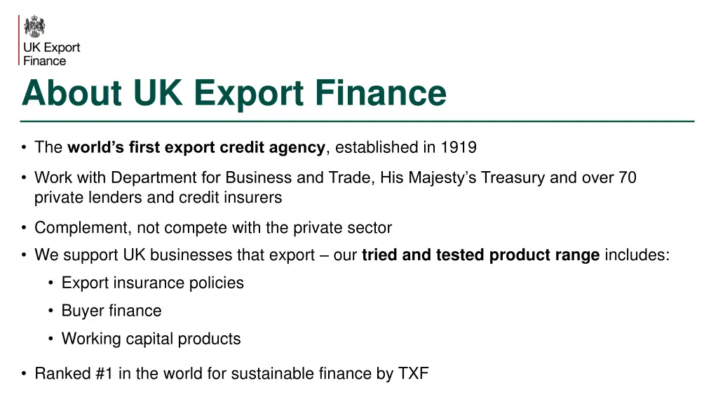 about uk export finance