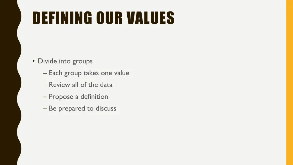 defining our values
