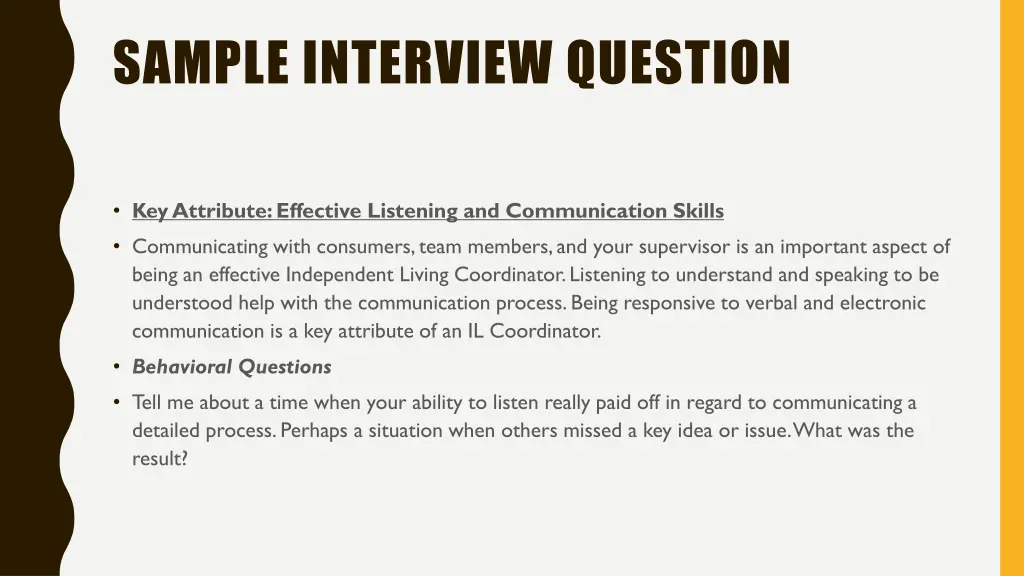 sample interview question