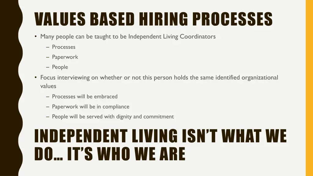values based hiring processes