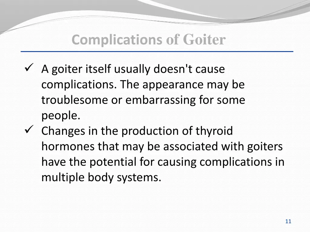 complications of goiter