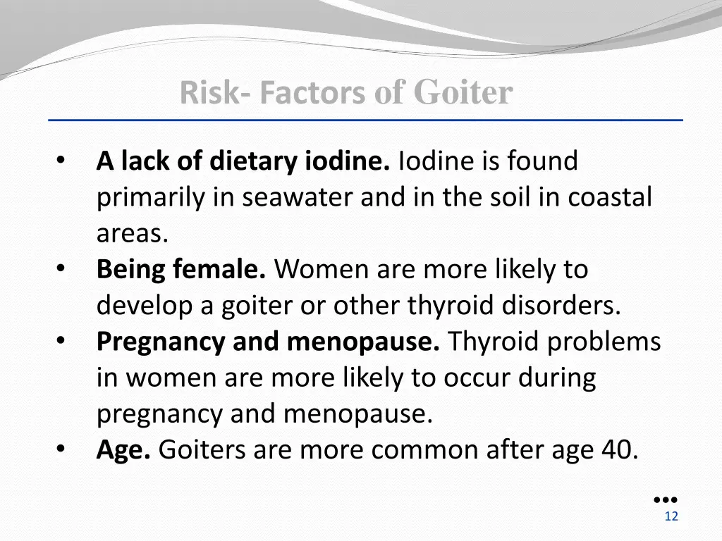risk factors of goiter