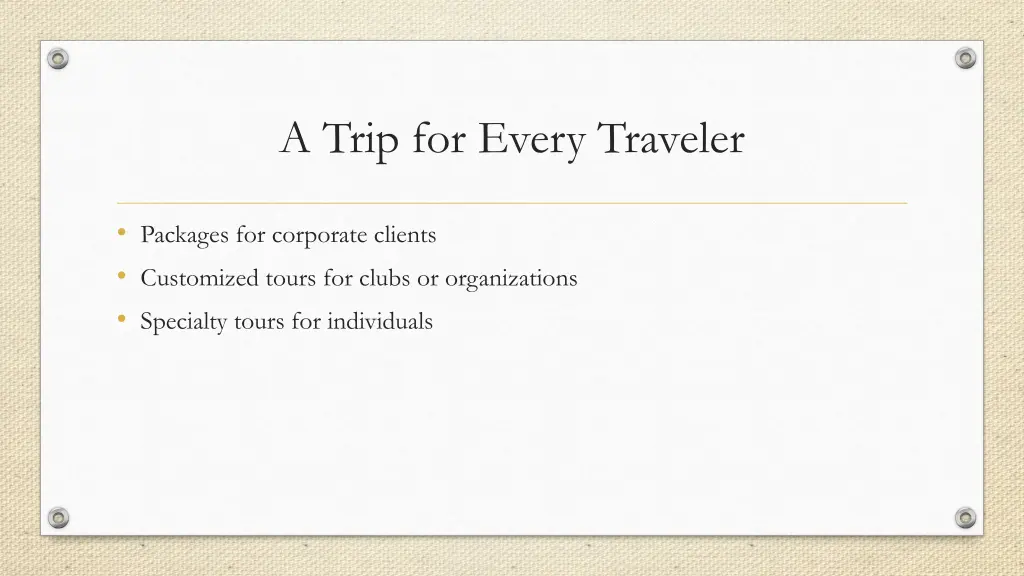 a trip for every traveler
