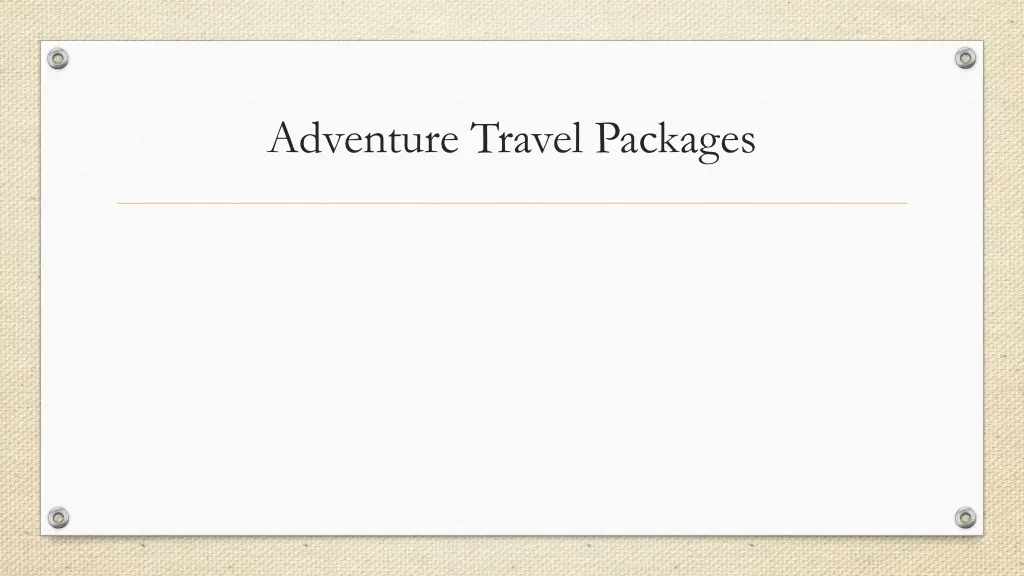 adventure travel packages