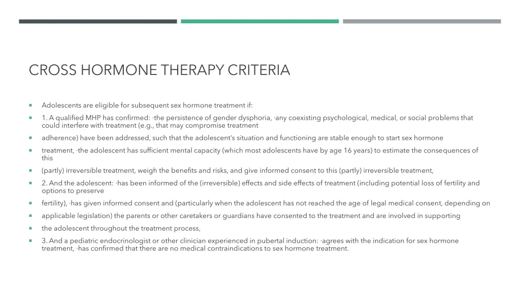 cross hormone therapy criteria