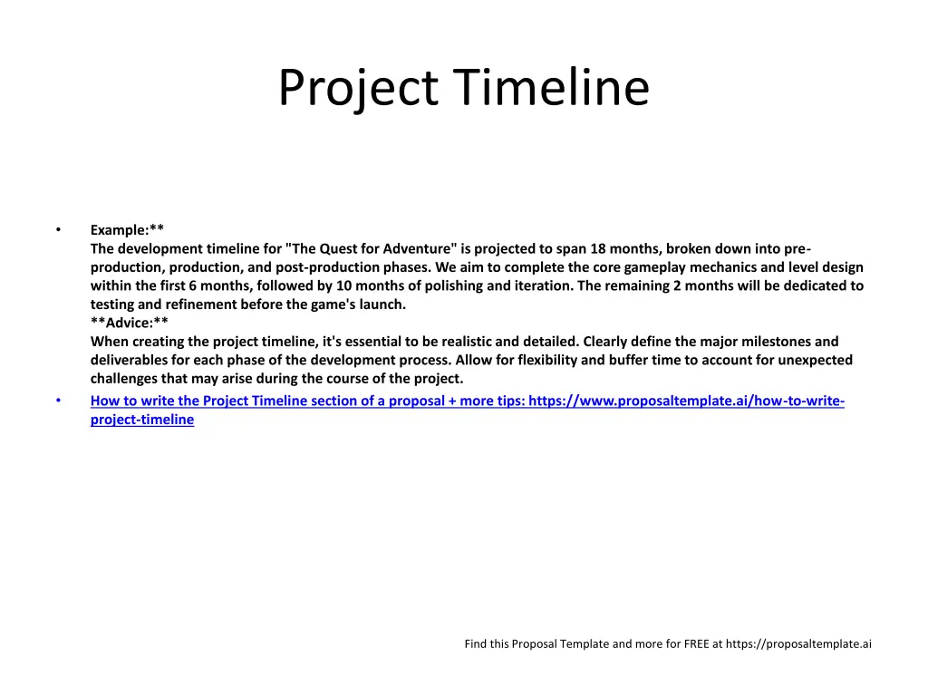 project timeline