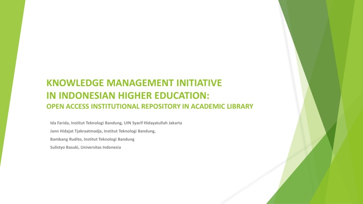 knowledge management initiative in indonesian
