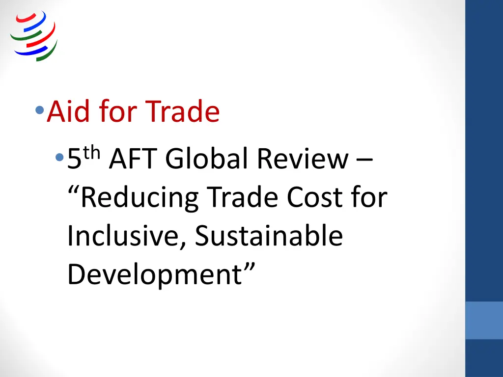 aid for trade 5 th aft global review reducing