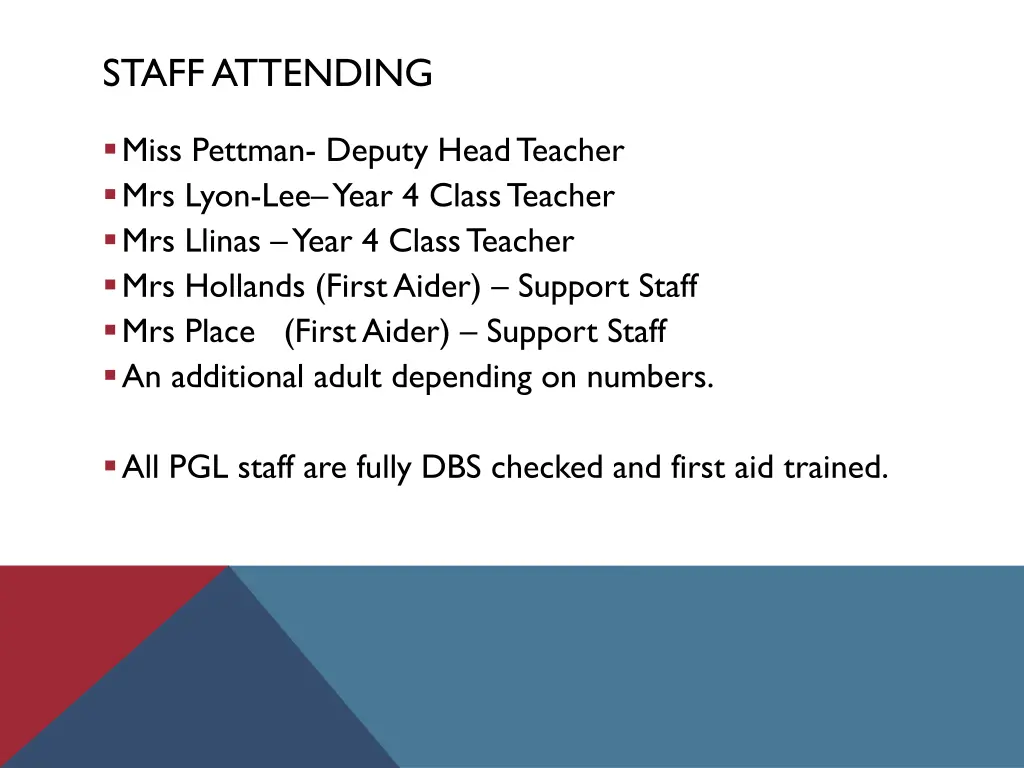 staff attending