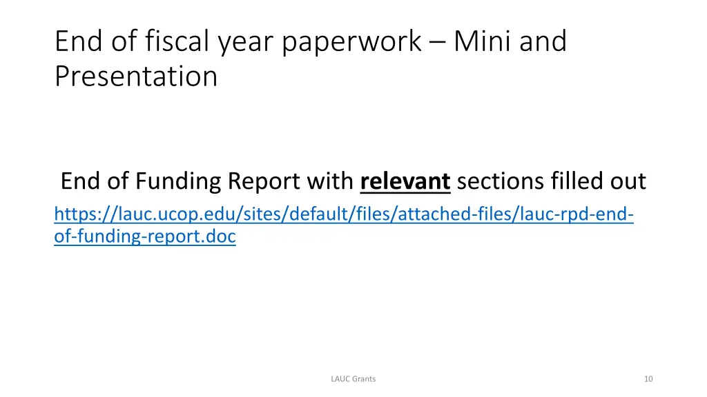end of fiscal year paperwork mini and presentation