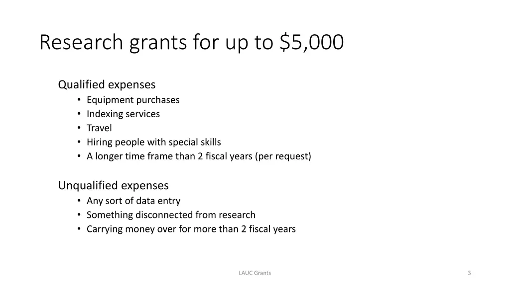 research grants for up to 5 000