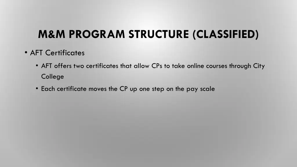 m m program structure classified 1