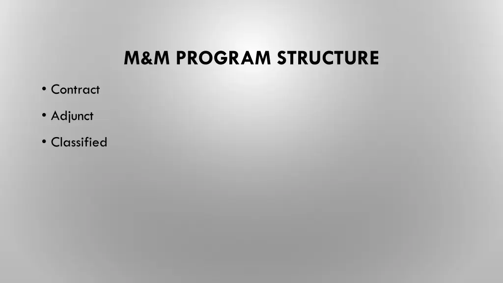 m m program structure