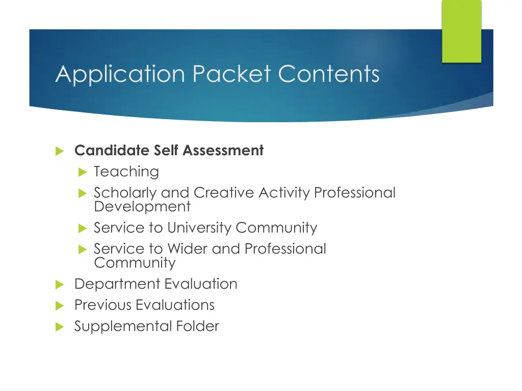 application packet contents 1
