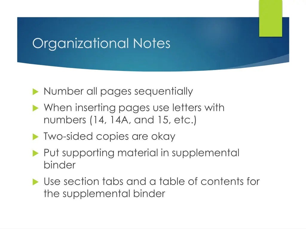 organizational notes 1