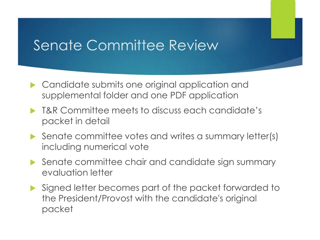 senate committee review