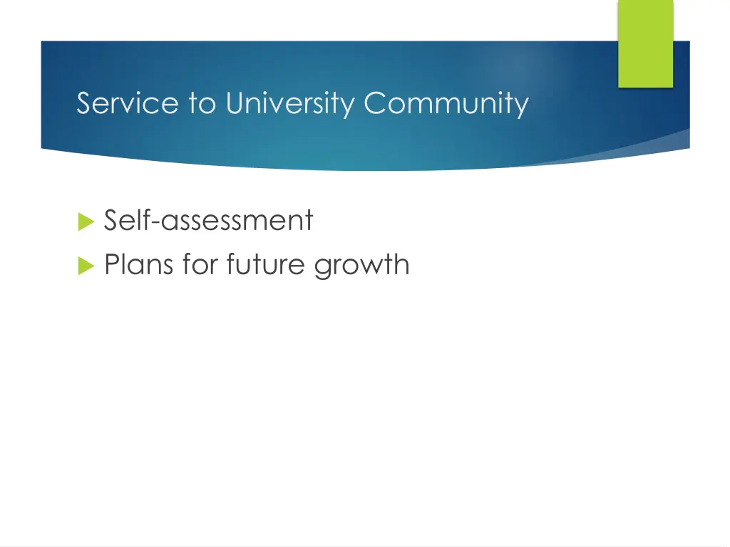 service to university community