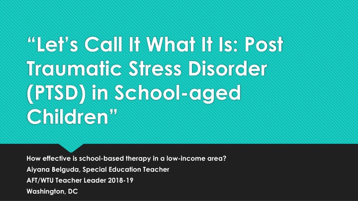 let s call it what it is post traumatic stress