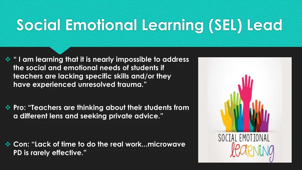 social emotional learning sel lead