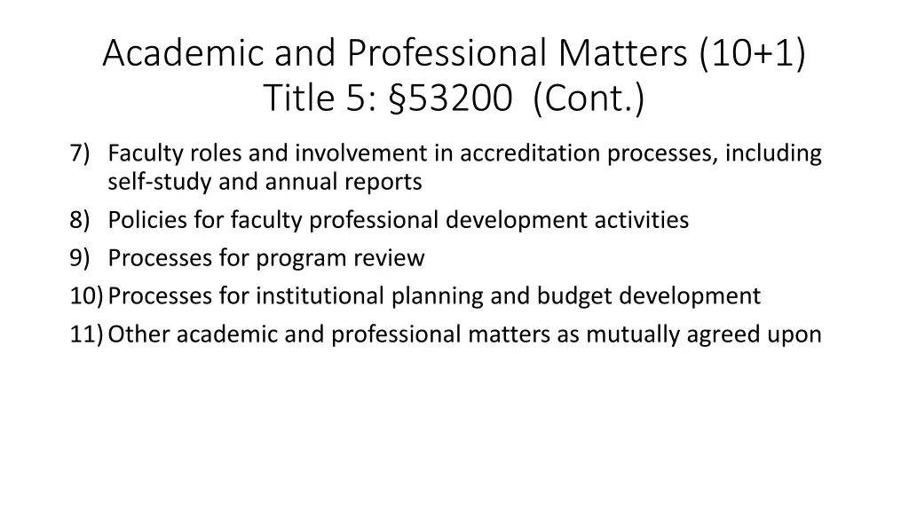 academic and professional matters 10 1 title 1