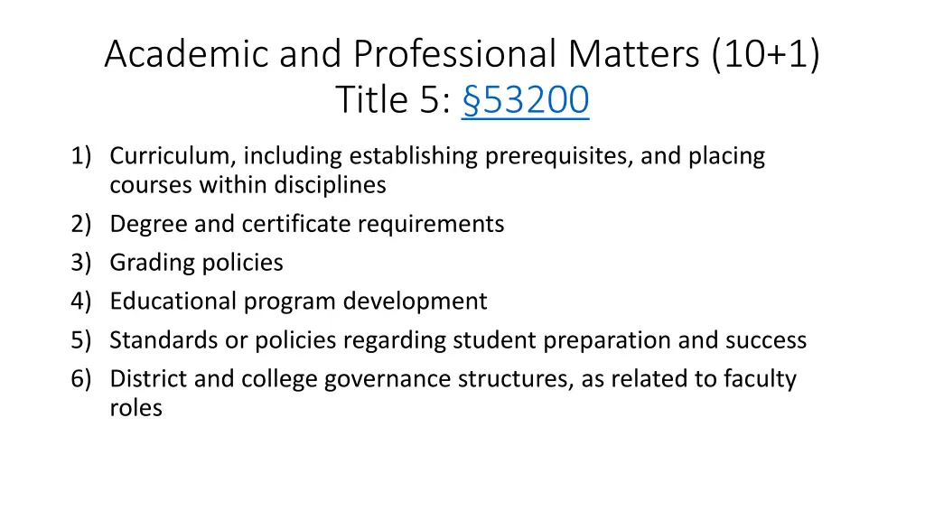 academic and professional matters 10 1 title