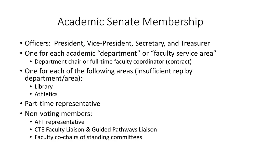 academic senate membership