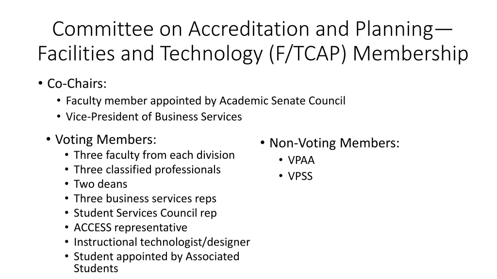 committee on accreditation and planning 2