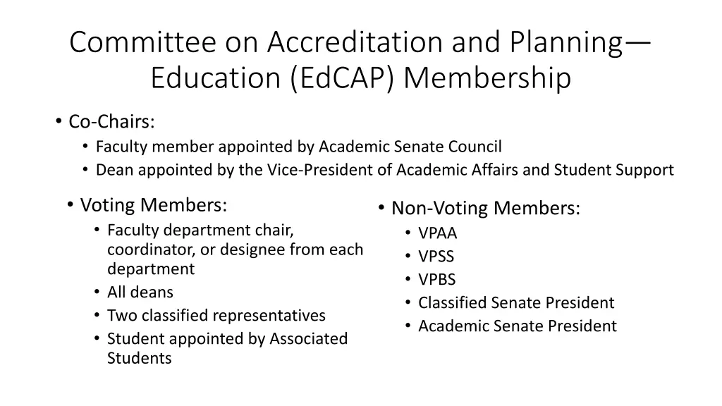 committee on accreditation and planning education 3