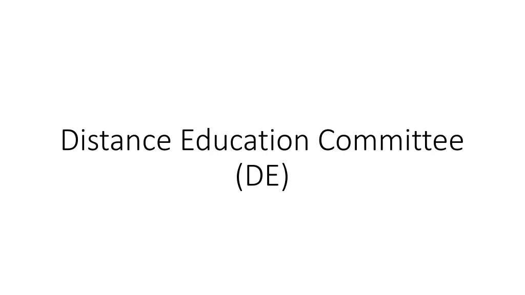 distance education committee de