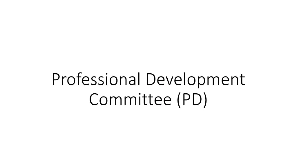 professional development committee pd