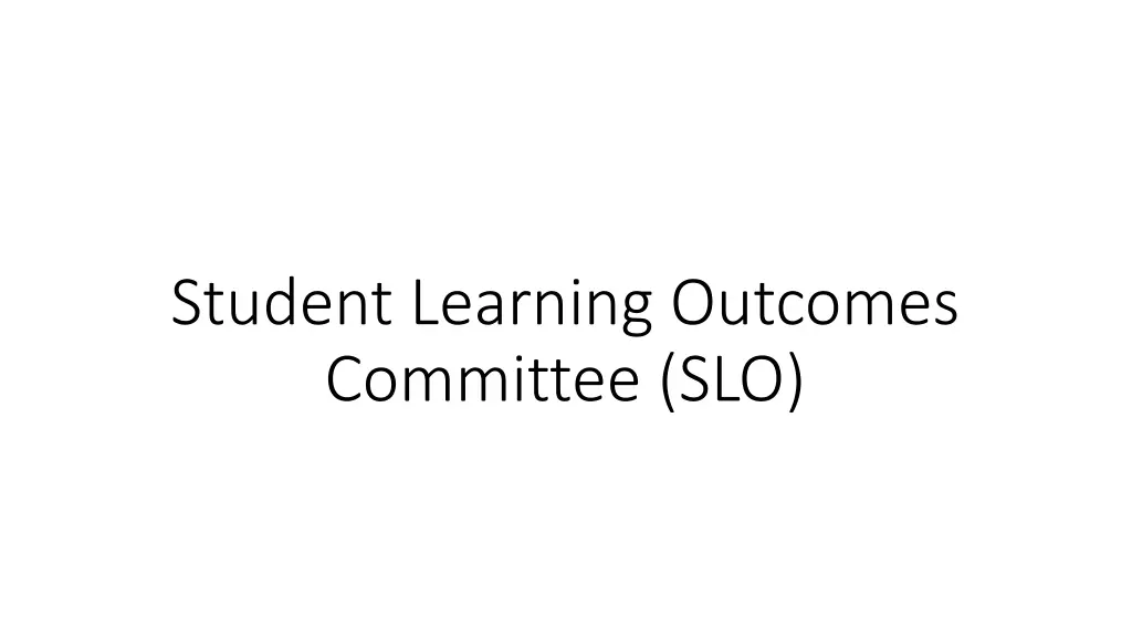 student learning outcomes committee slo
