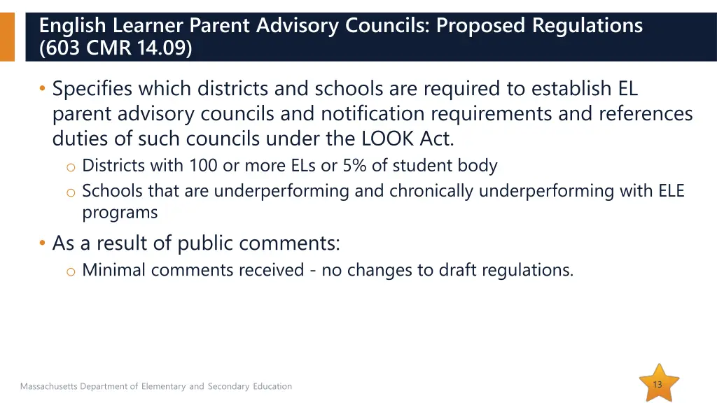 english learner parent advisory councils proposed