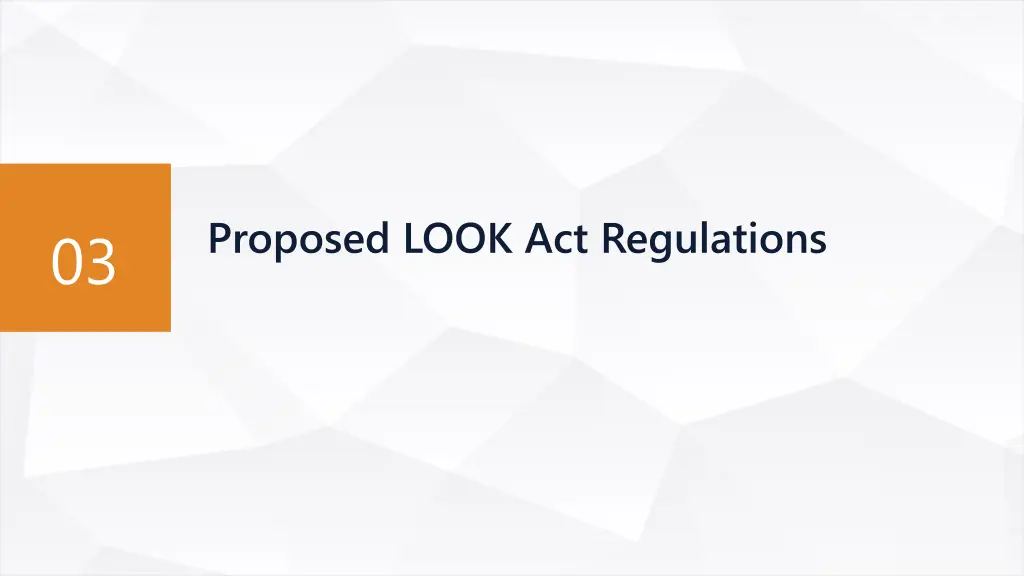 proposed look act regulations