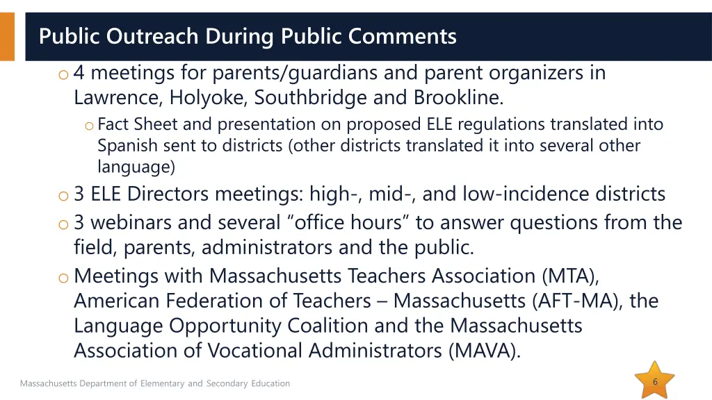public outreach during public comments
