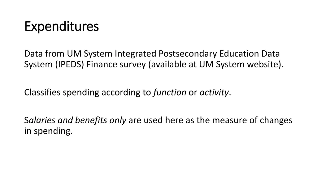 expenditures expenditures