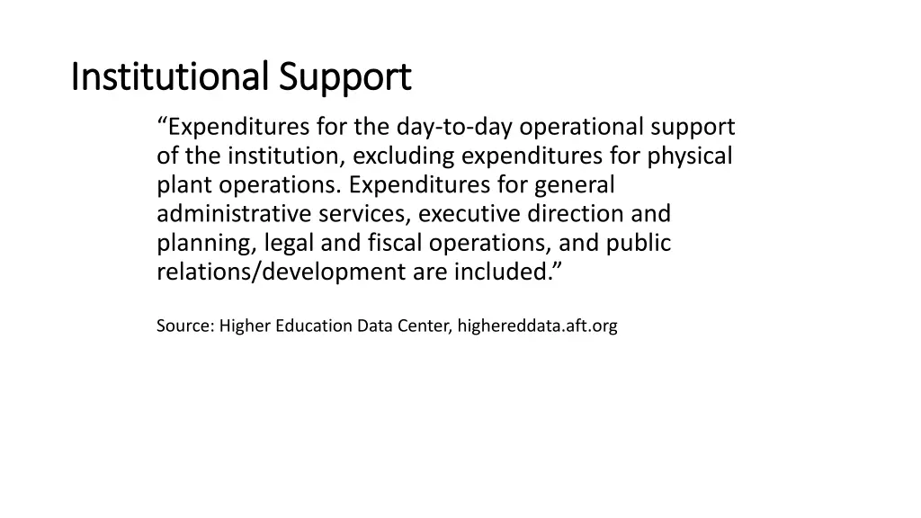 institutional support institutional support