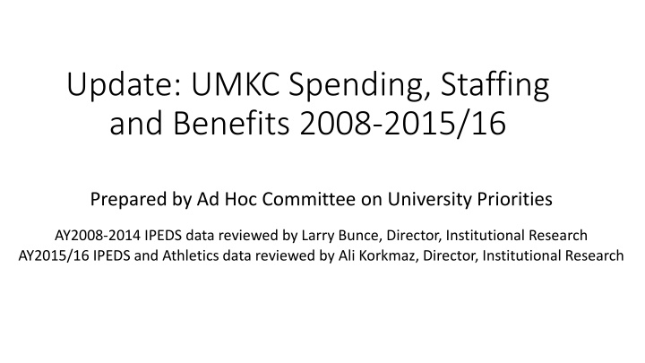 update umkc spending staffing and benefits 2008