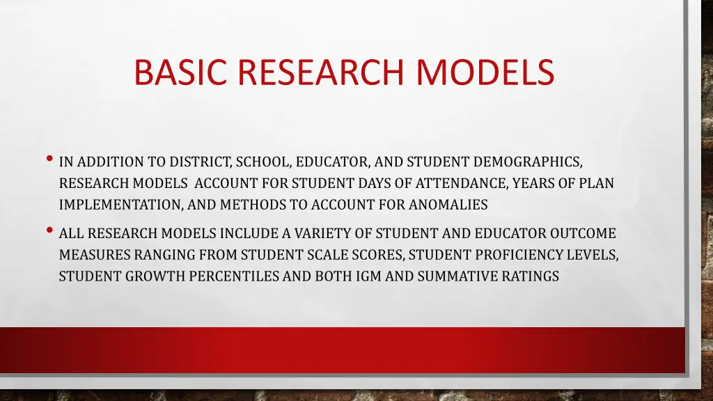basic research models
